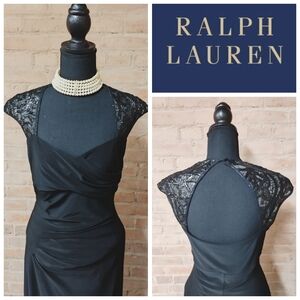Ralph Lauren | Elegant Black Sequins Backless Dress